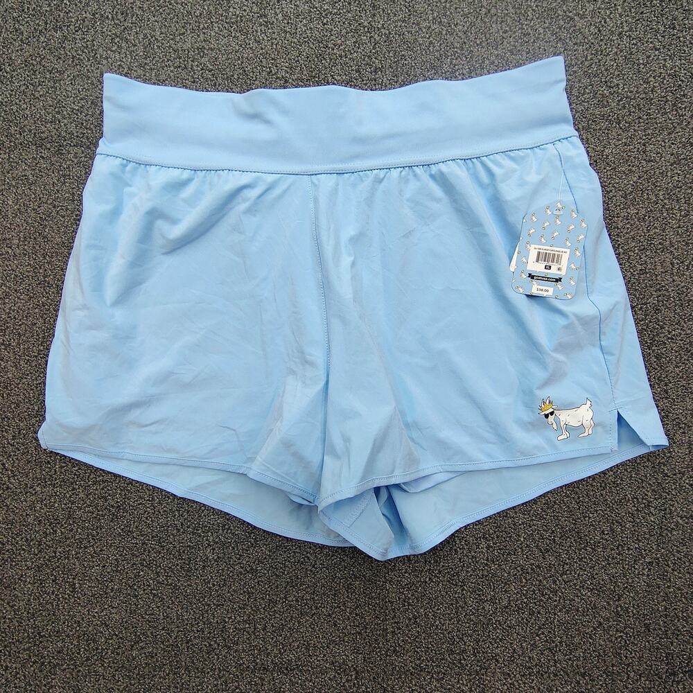 New Goat USA Women's Size XL Blue Lined Shorts Running Jogging Training